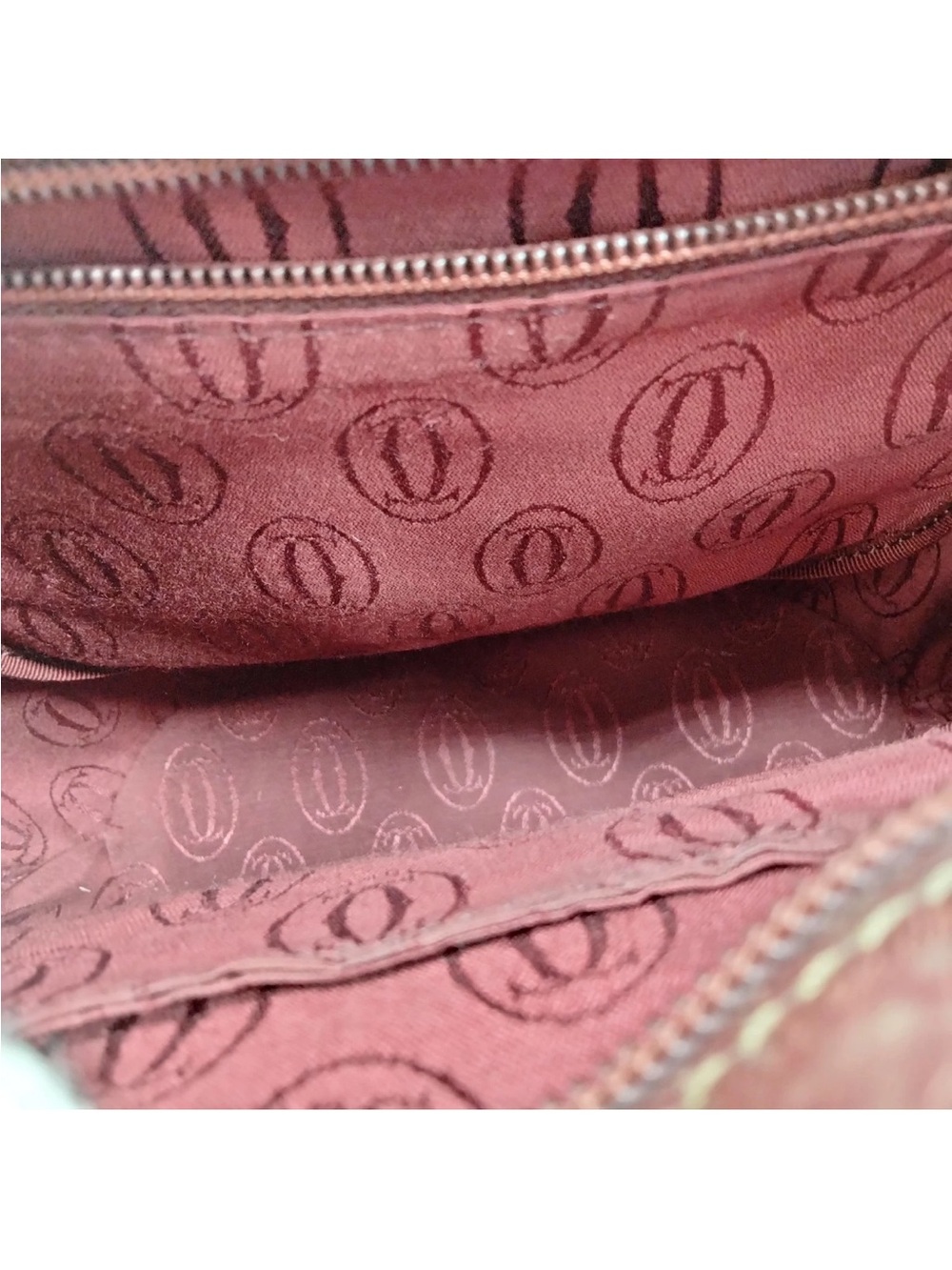Vintage Cartier Must de Cartier Bordeaux Leather Tote / Burgundy Shoulder Bag - Picture 11 of 11